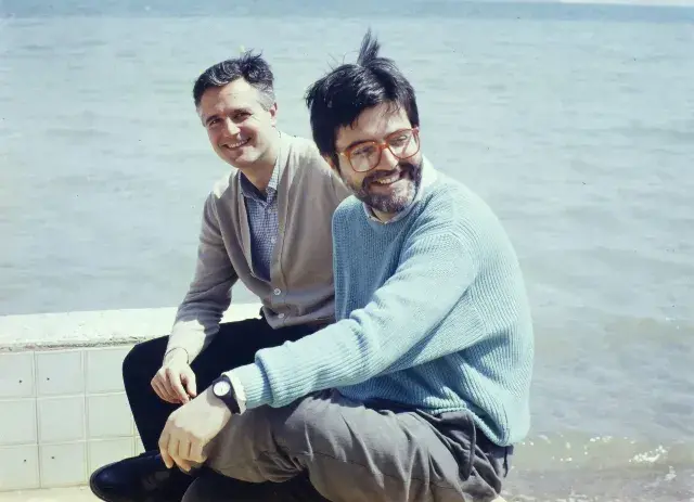 1987-04-17, con José Rubio en Los Urrutias (Mar Menor)